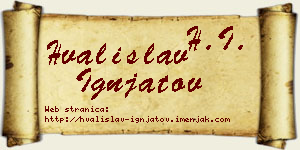 Hvalislav Ignjatov vizit kartica